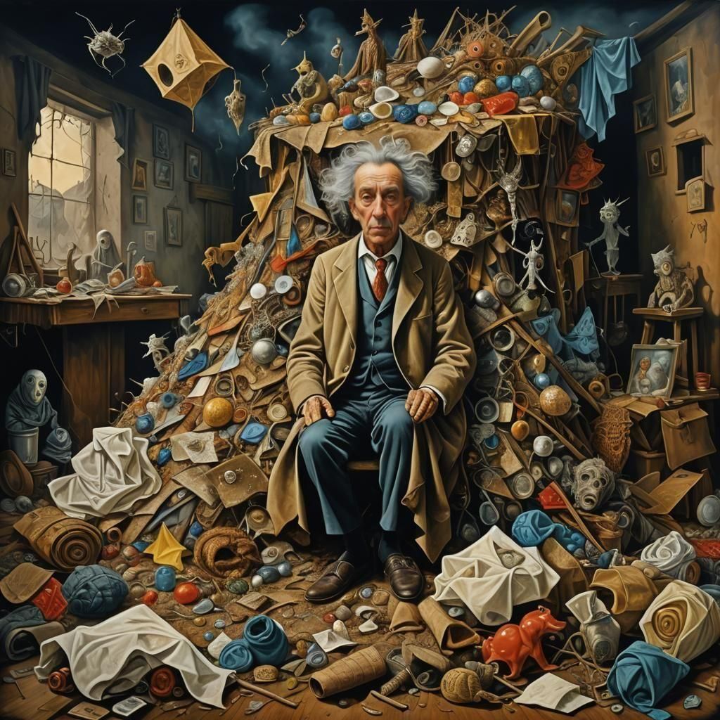 Surreal Lice Symbolizing Poverty as Oil Painting