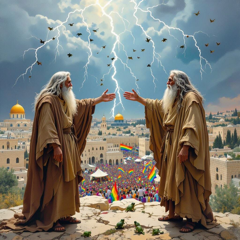 Prophets' Sorrow: Surreal View of Jerusalem Pride