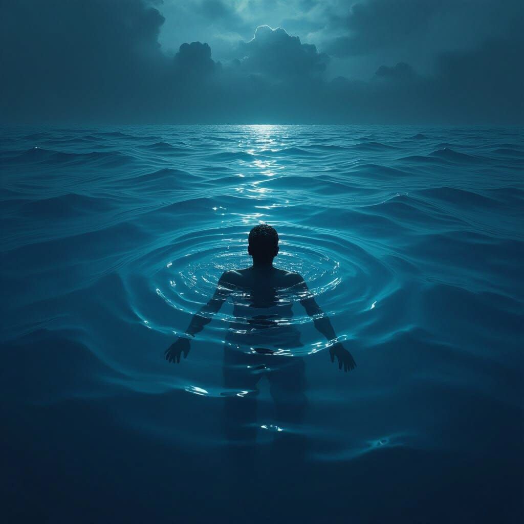 Submerged in Dark Ocean: Surrealist Style