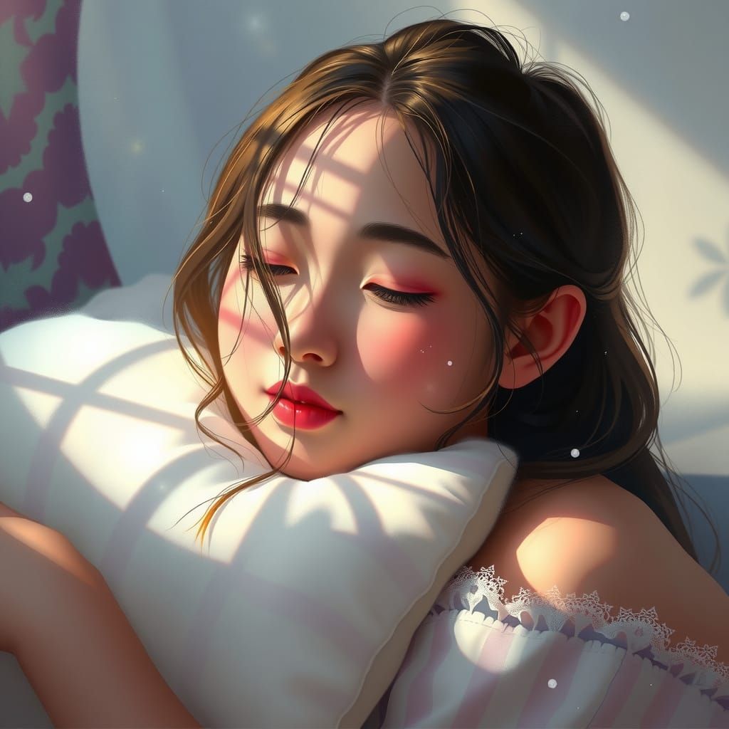 Serene Dream Goddess in Whimsical Colors