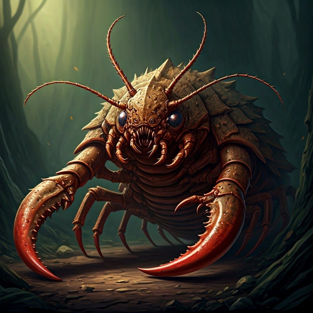 Giant Centipede Monster with Crushing Mandibles