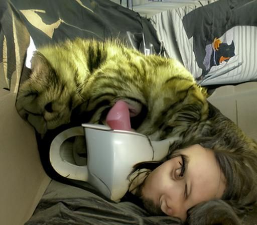 Cat's Humorous Wake-Up Call: A Chaotic Morning Scene