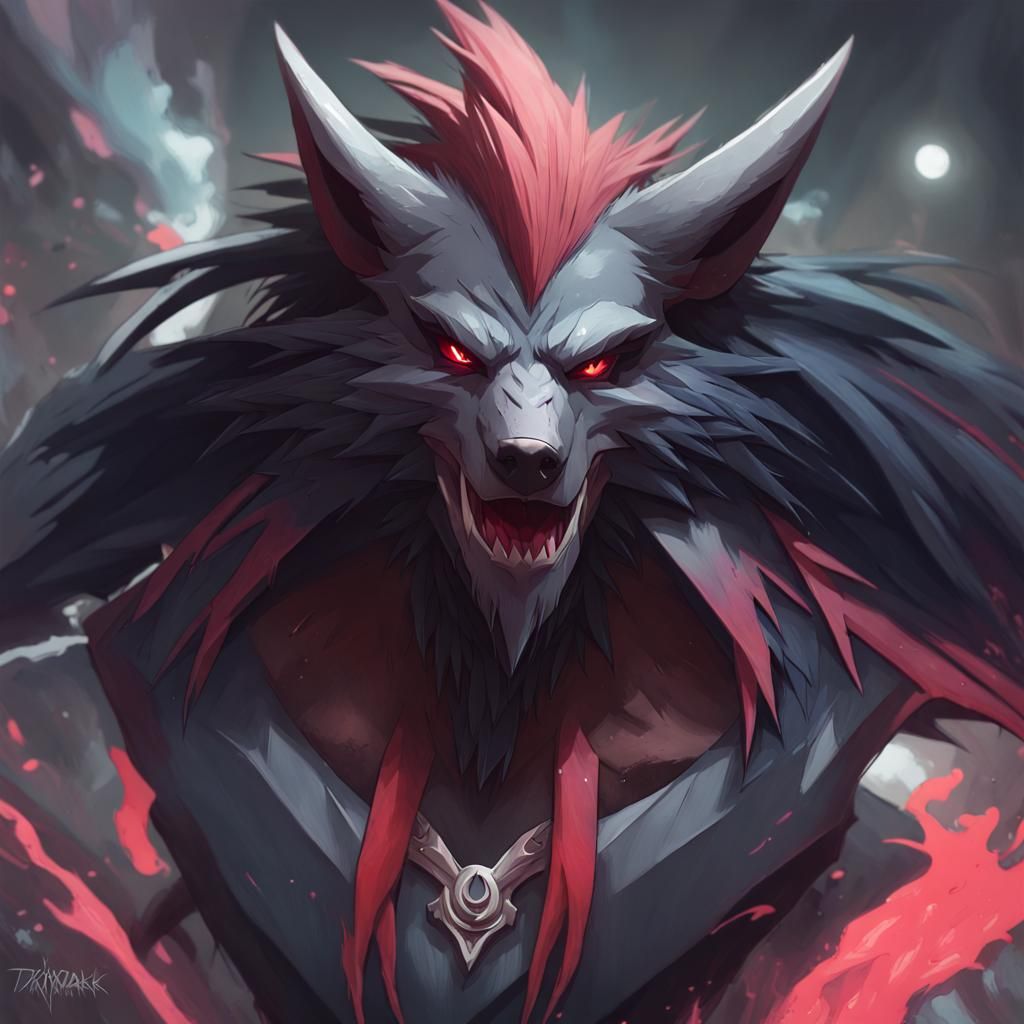 Evil Zoroark Inksplash Portrait