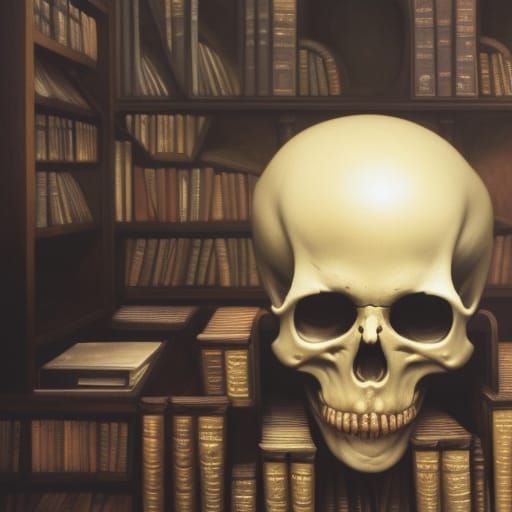 Filigree Skull in Dark Fantasy Library