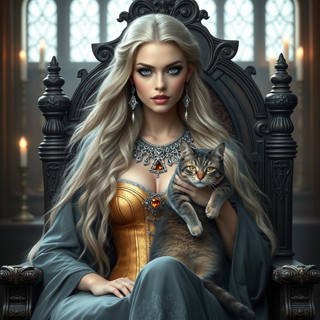 Ethereal Goddess in Golden Splendor