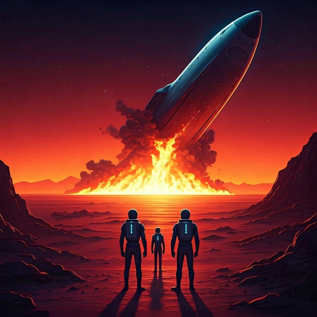 Martian Spectacle: SpaceX Starship Crash Landing