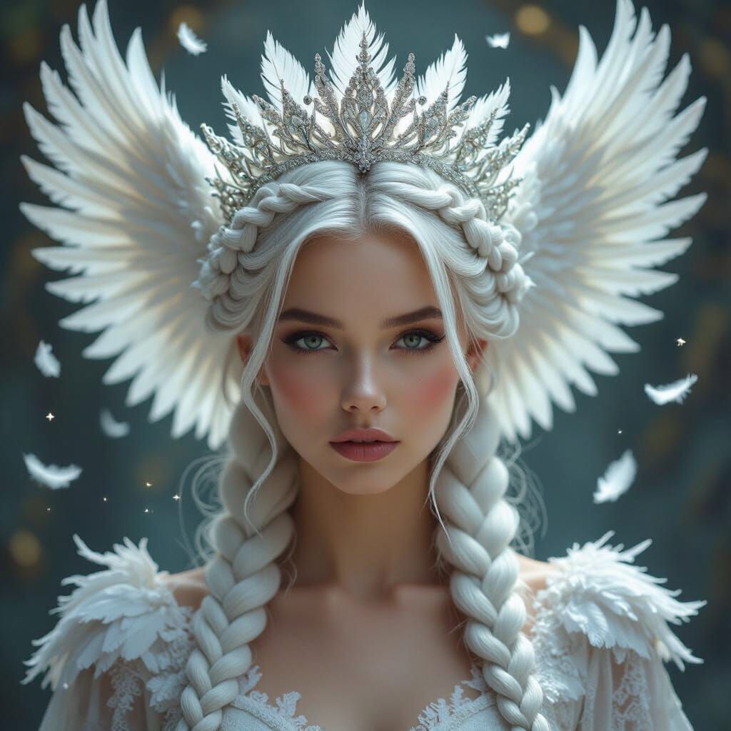 Baroque Swan Wing Braid Crown Hairstyle