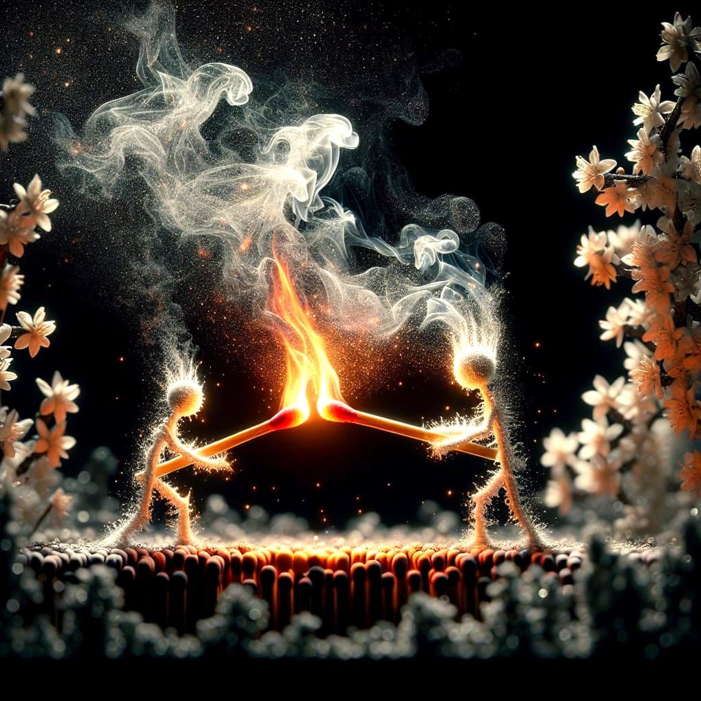 Epic Matchstick Duel with Dragon Spirits