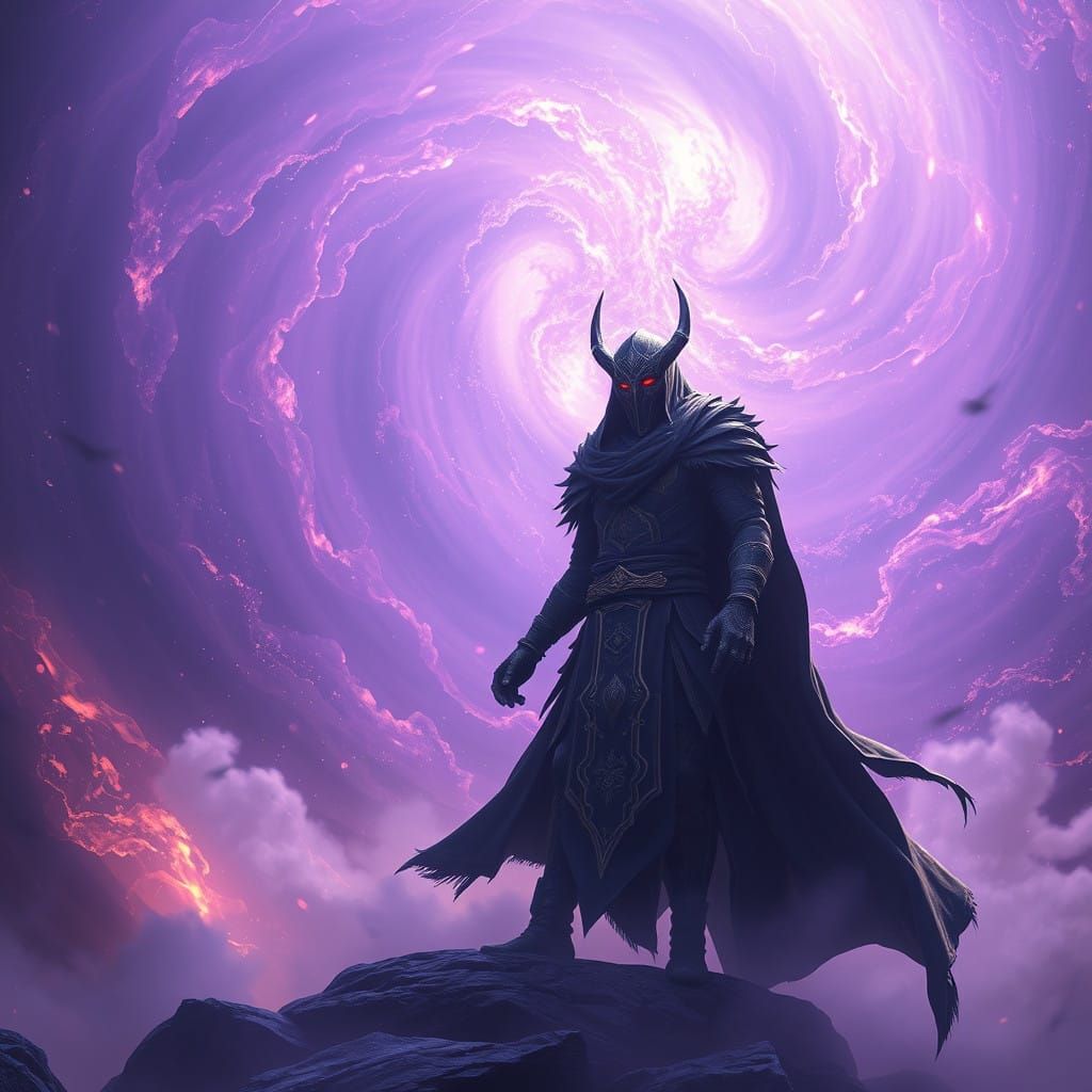 Mystical Warrior in Ethereal Realm, Cinematic Lighting