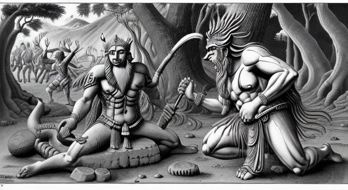 Humbaba's Defeat by Gilgamesh and Enkidu