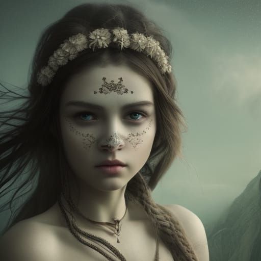 Dramatic Portrait of a Girl in Digital Matte Painting