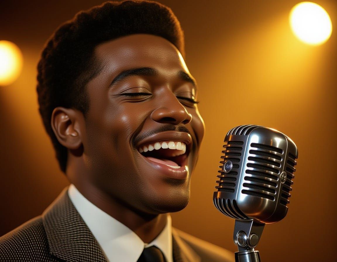 Joyful Motown Singer Performing in Smoky Hall