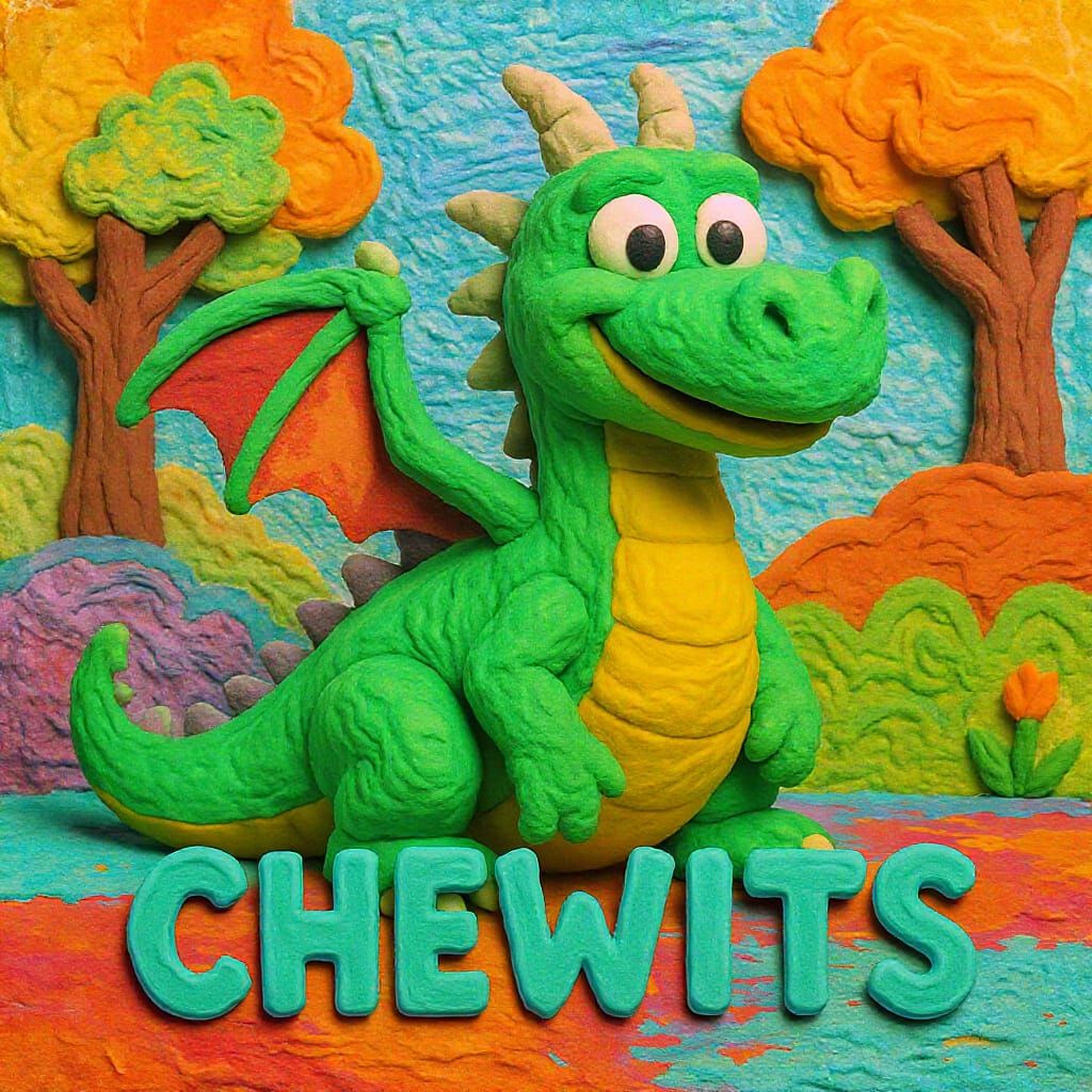 Friendly Green Dragon in Vibrant Claymation Style