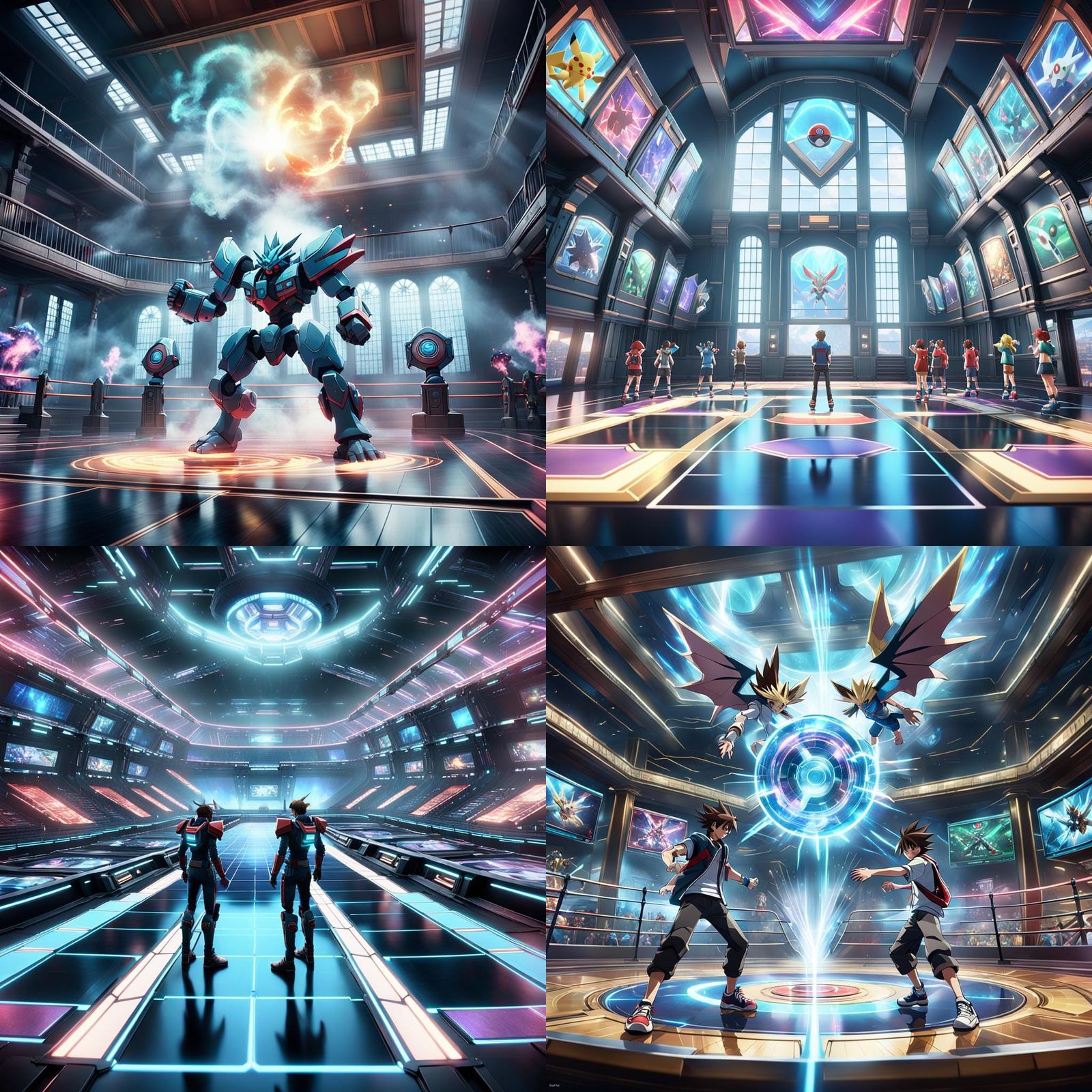 Pokémon Gym with Yu-Gi-Oh! Card Battles in 3D