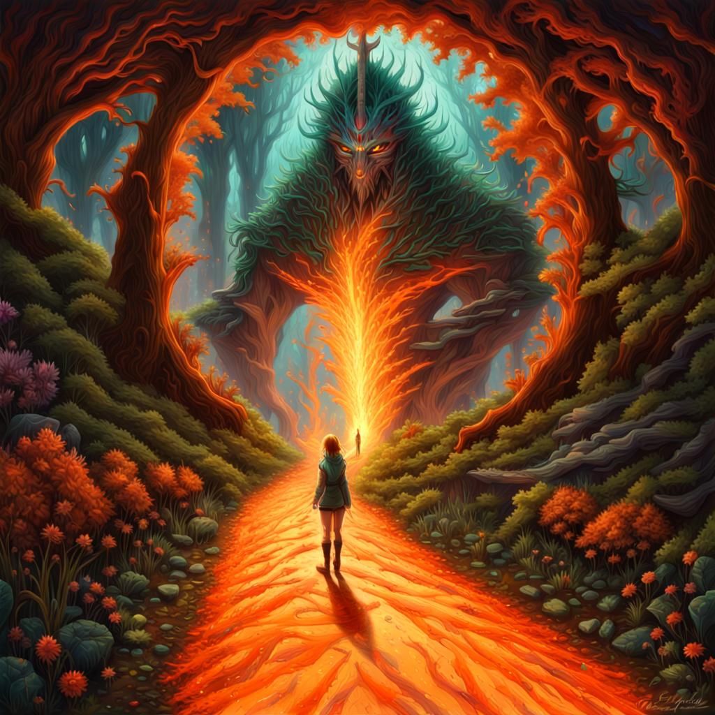 Bioluminescent Path Through Biohazard Fey Landscape