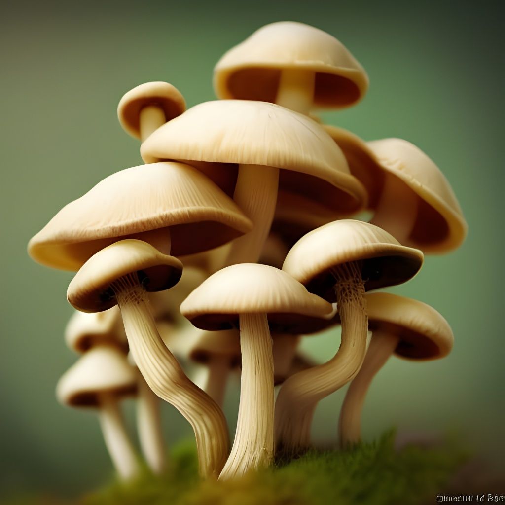 Detailed Mushroom Cluster in Epic Style