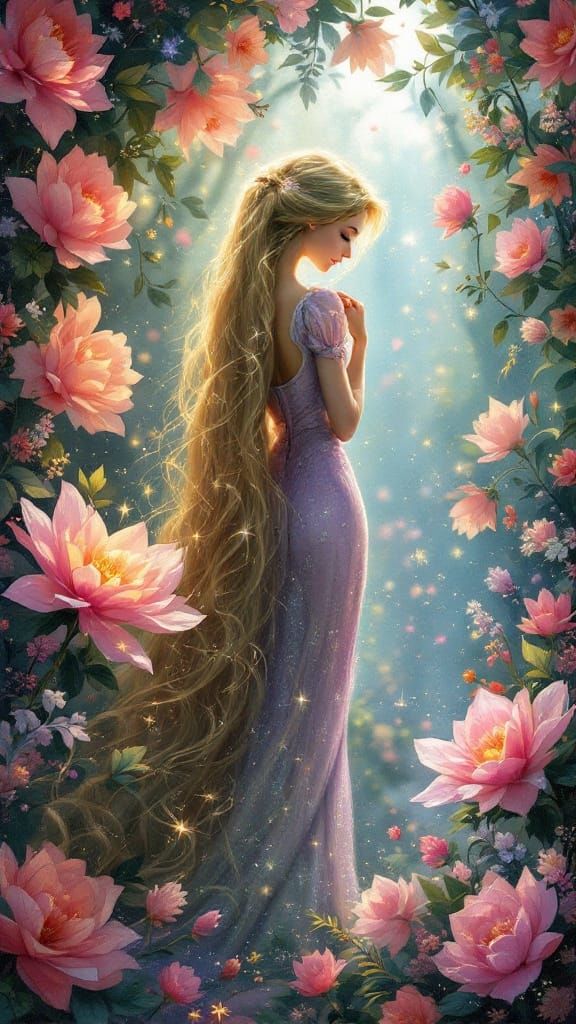 Enchanted Princess in a Whimsical Garden