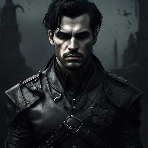 Mystical Portrait: Man with Winged Cat