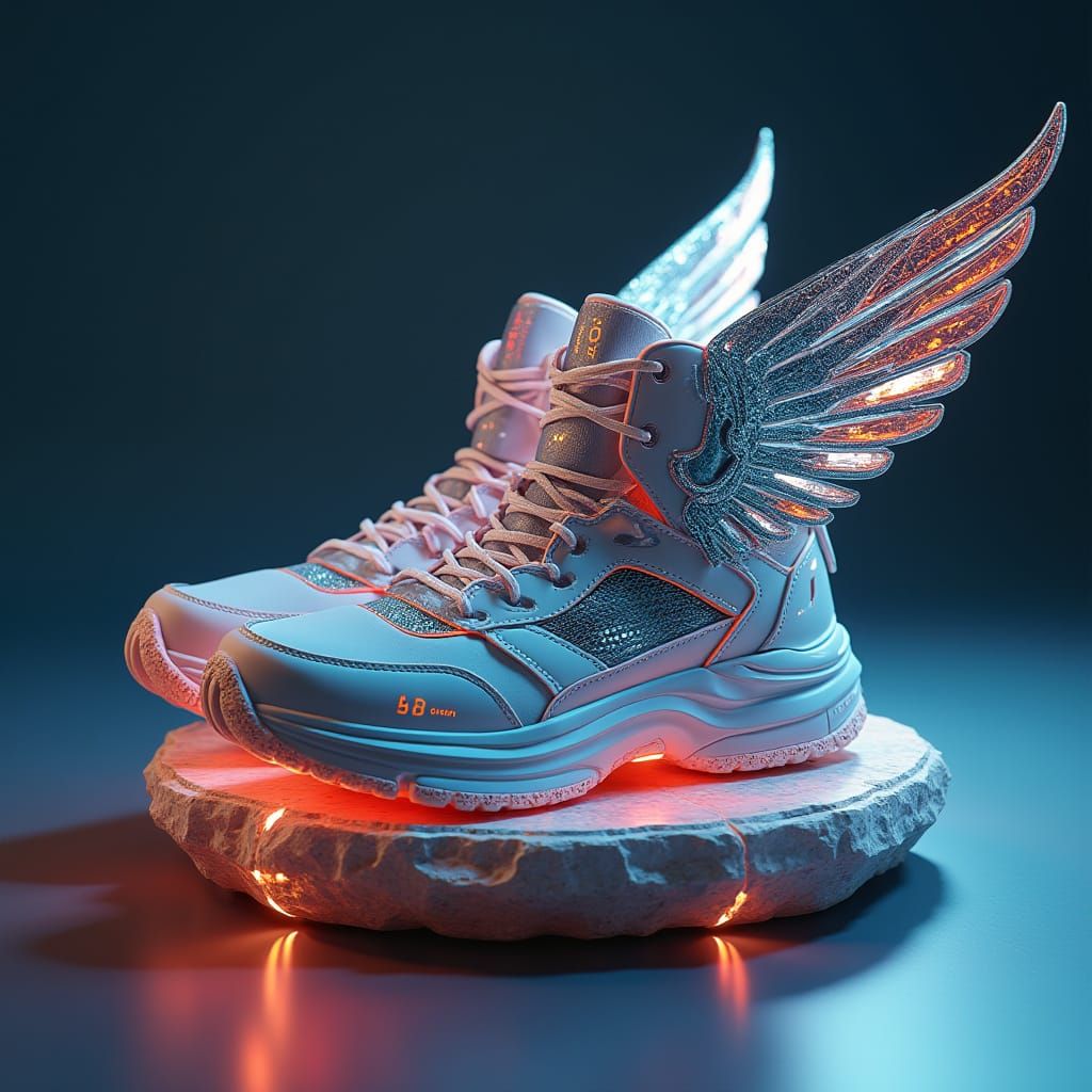 Cyberpunk Wingshoes for Boys in Neon Accents