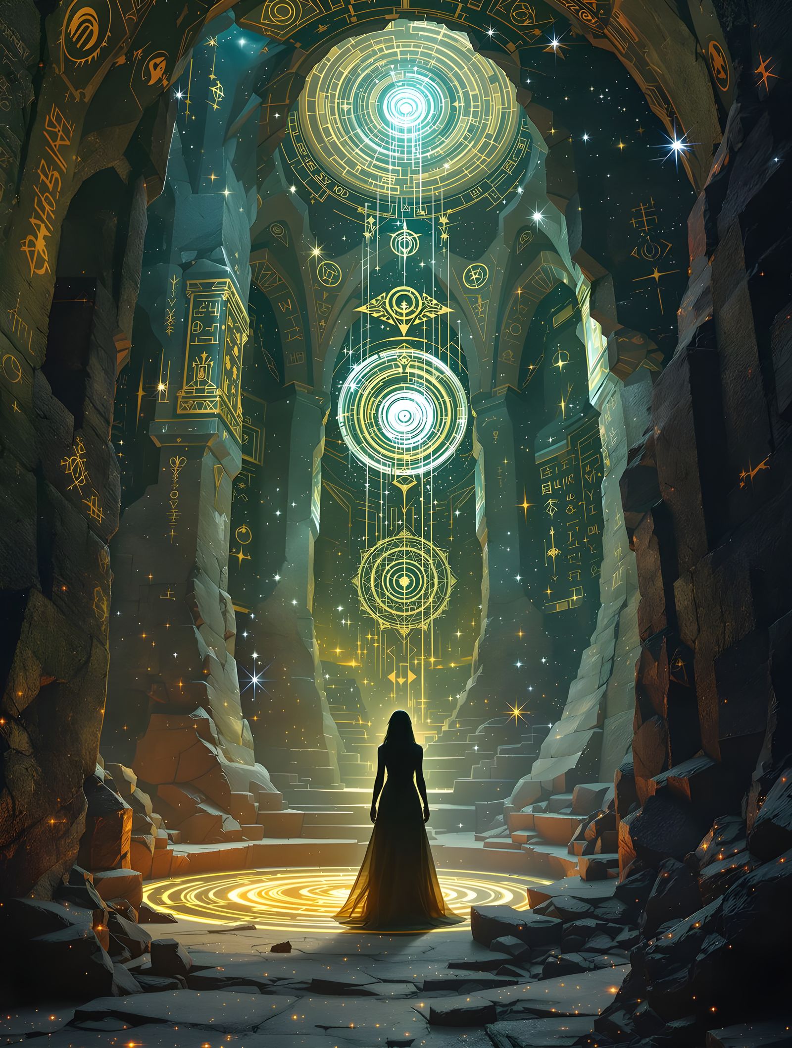 Spectral Elf in Ancient Labyrinth