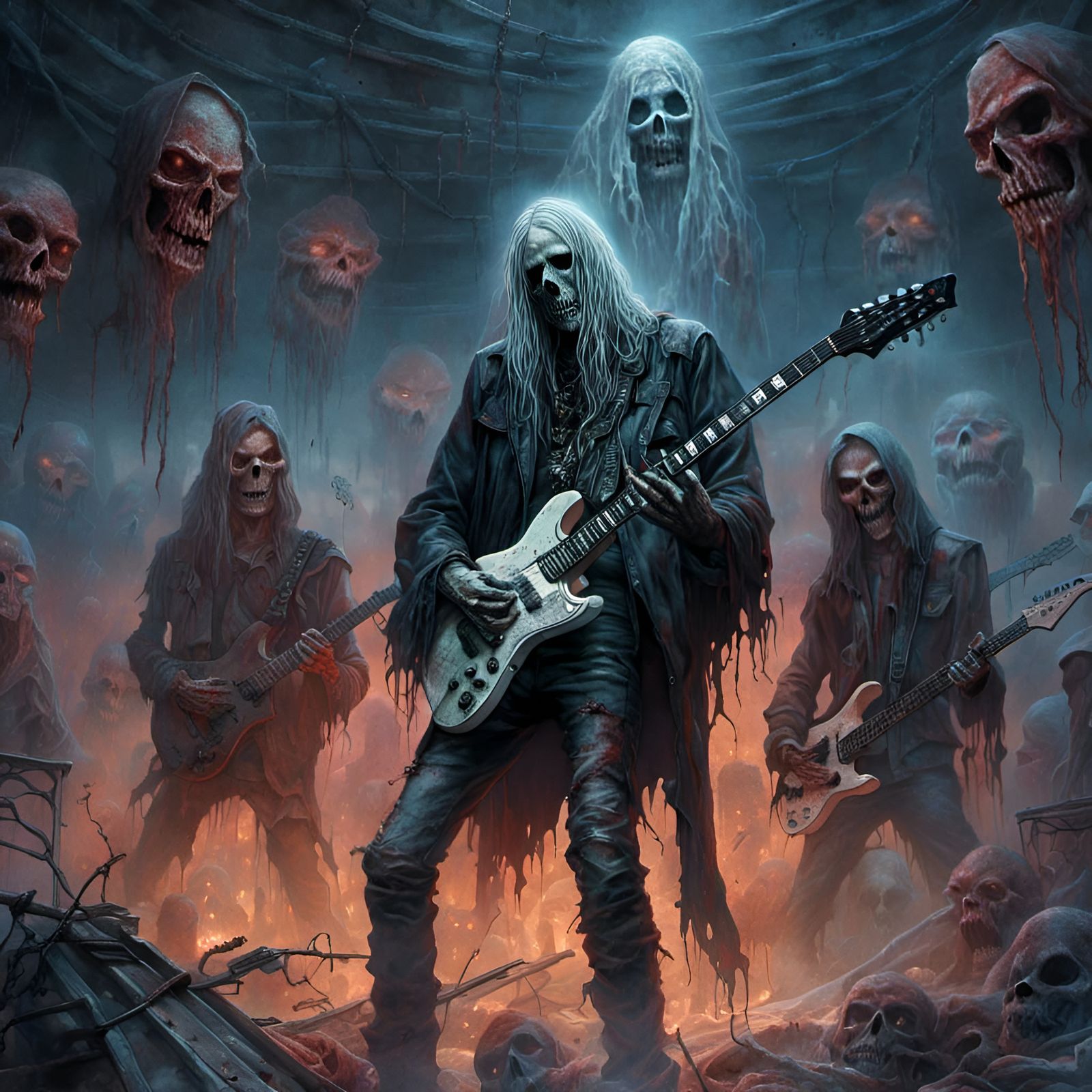 Zombie Rocker Illustration in Creepy Magazine Style