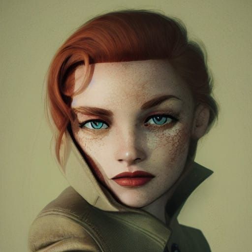 Retro-Futuristic Redhead Siren