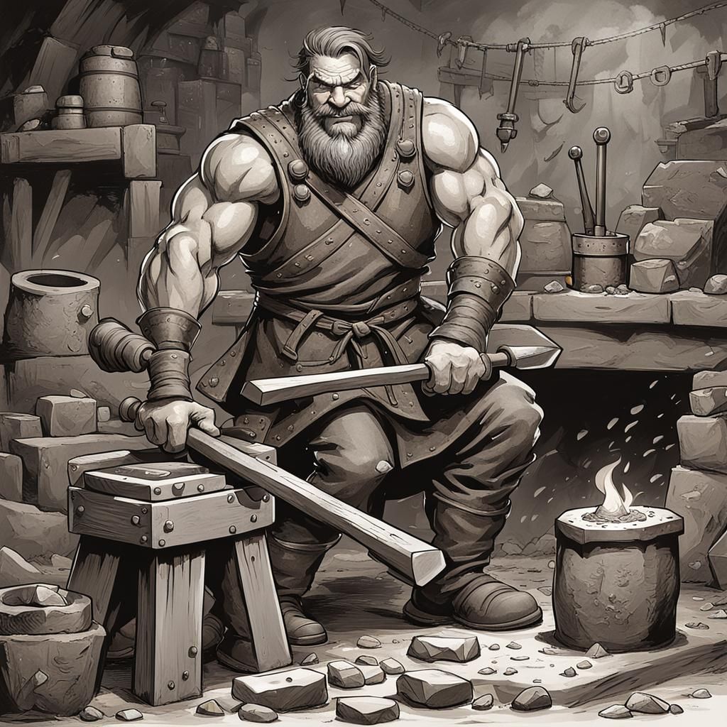 D&D Blacksmith Forging Weapons of Power