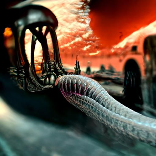 Erotic Biomechanical Dreamscape in Eldritch Art Deco Style