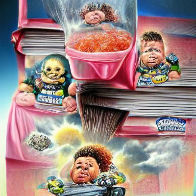 Garbage Pail Kids Style Digital Art
