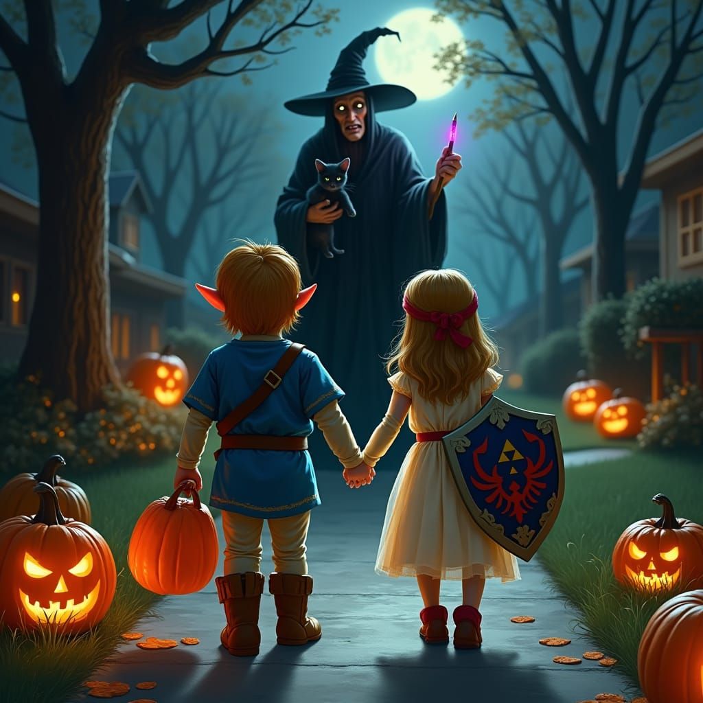 Link and Zelda's Halloween Scare: A Matte Painting