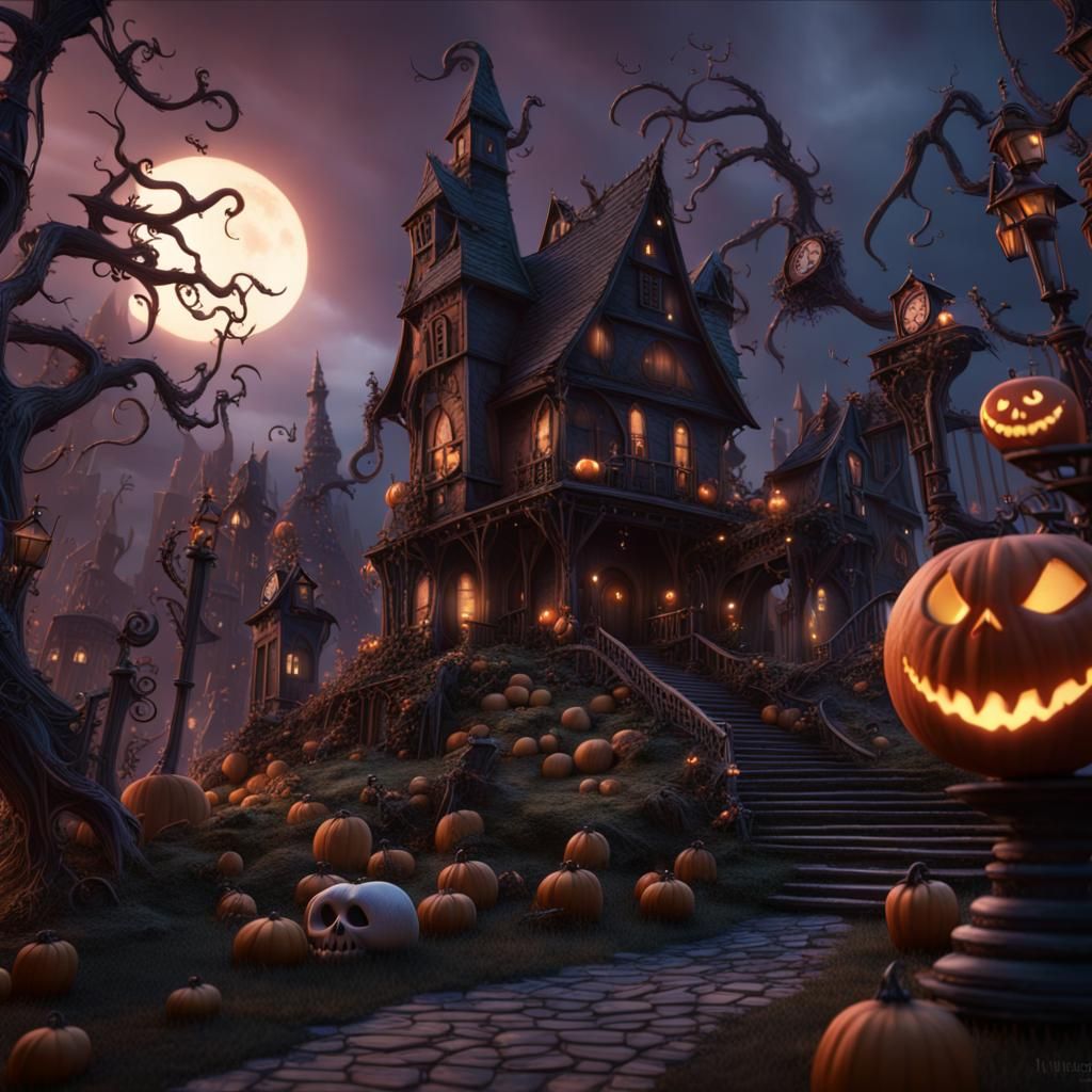 Nightmare Before Christmas Matte Painting