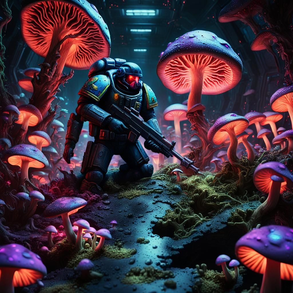 Space Marine Battles Carnivorous Mushrooms: Surrealist Film ...