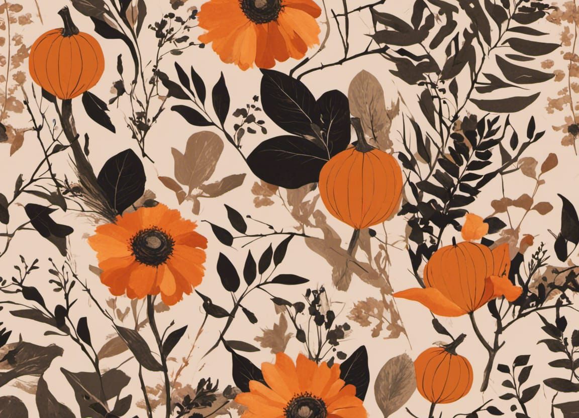 Thema Herbst - Kürbisse und Blumen