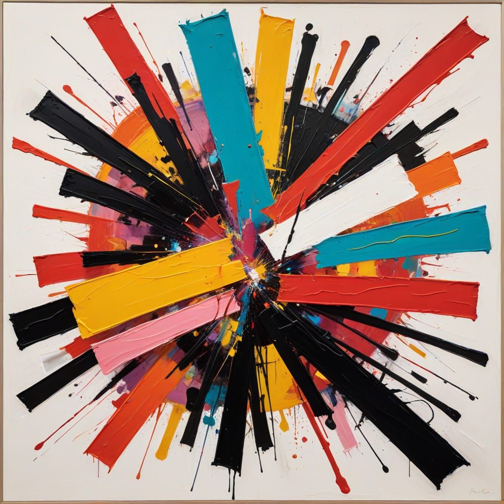 Vibrant Abstract Explosion of Color and Form