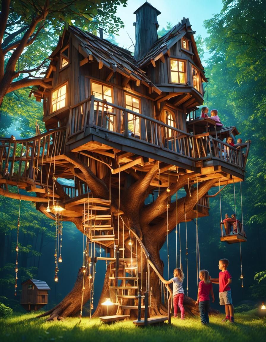 Brother and Sister Build a Fantasy Treehouse