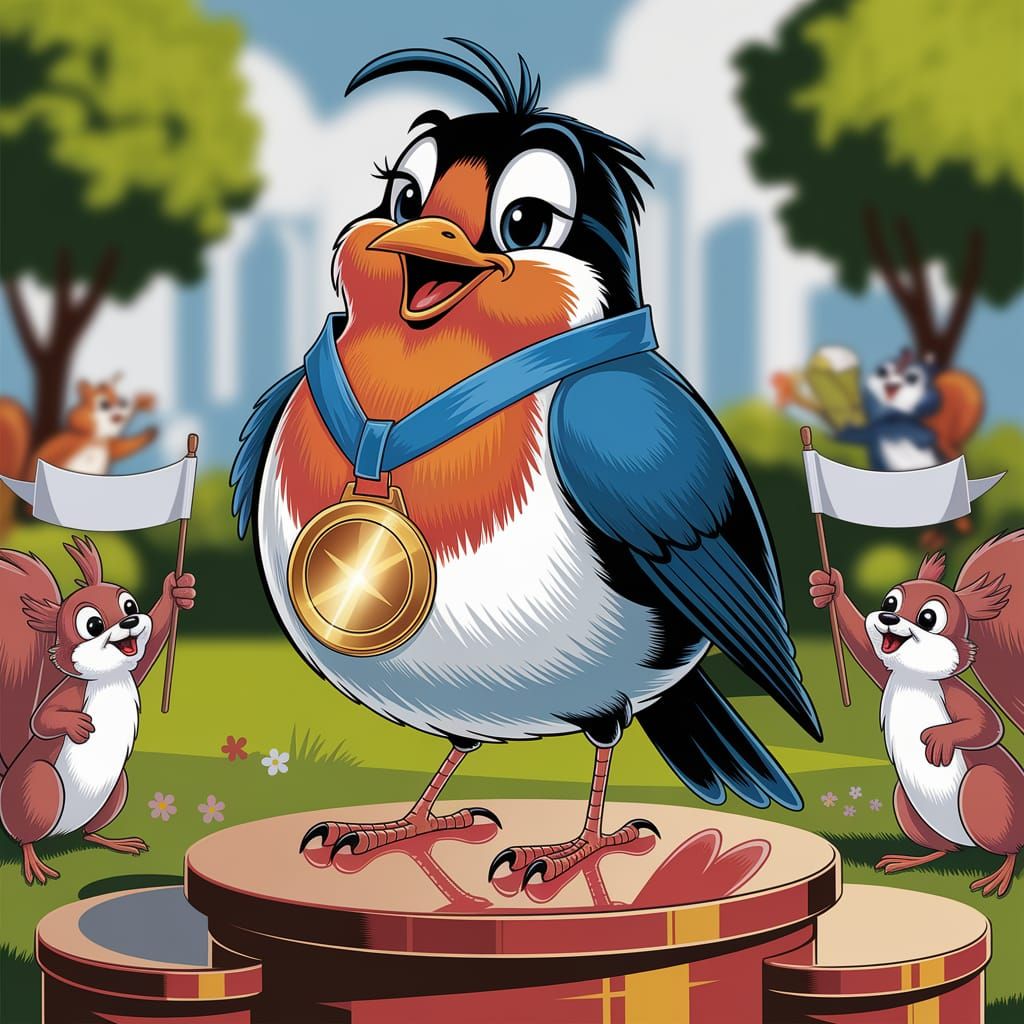 Robin's Triumphant Victory at Woodland Competition