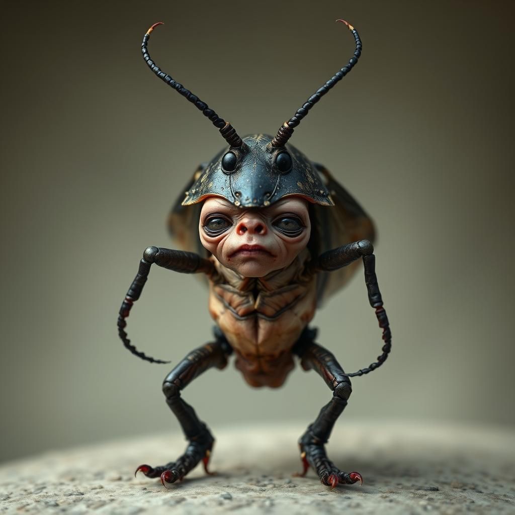 Disgusting Hybrid: Human Baby Beetle Abomination