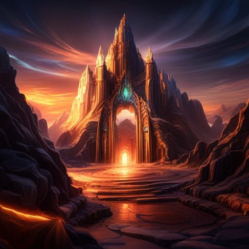 Fantasy Space Queen of Fire and Ice Temple