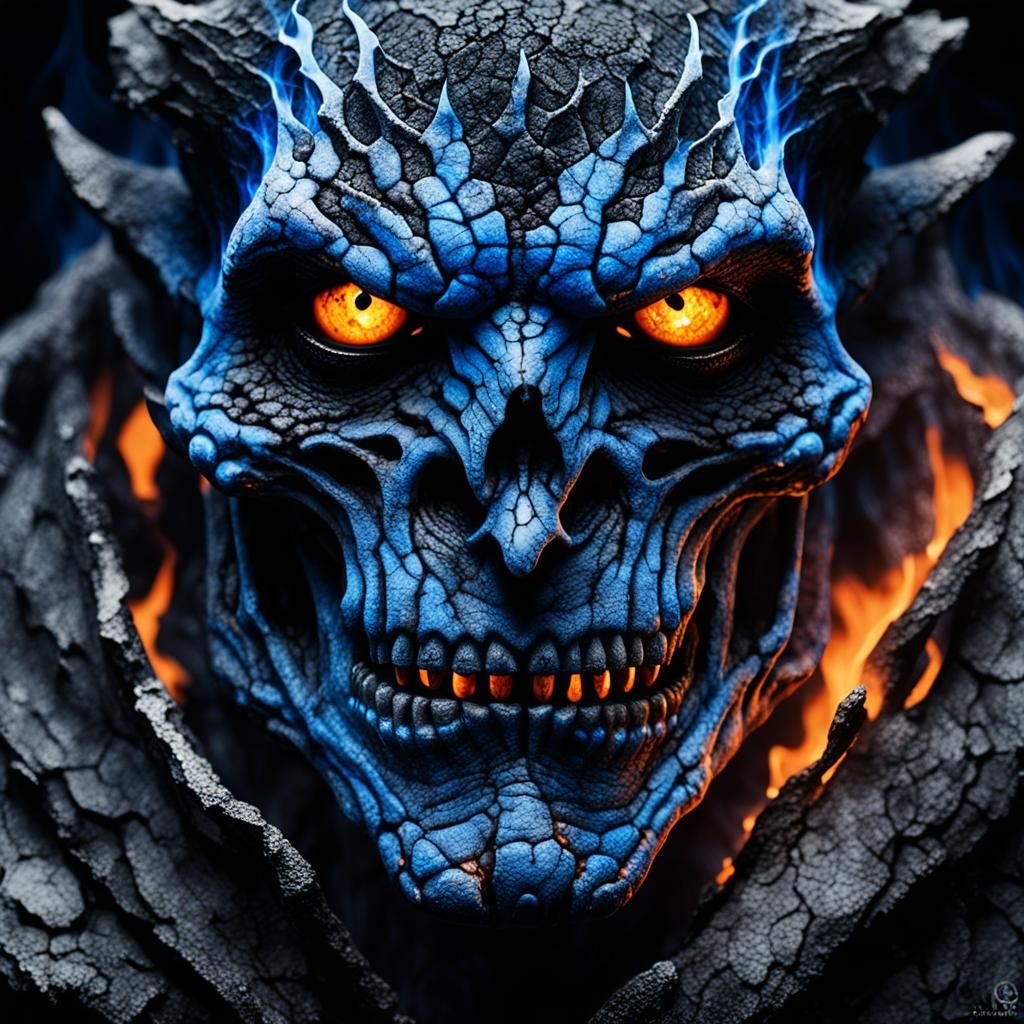 Epic Fantasy Creature of Bone and Soul Fire