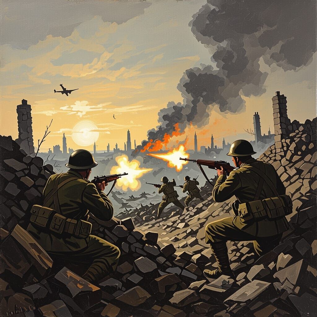 War-Torn Trenches: Soldiers in the Style of Otto Dix