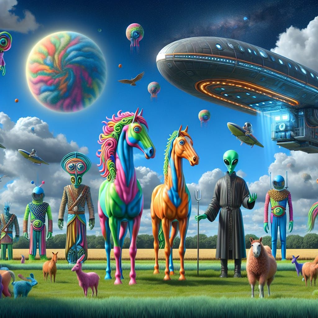 Horses and aliens.