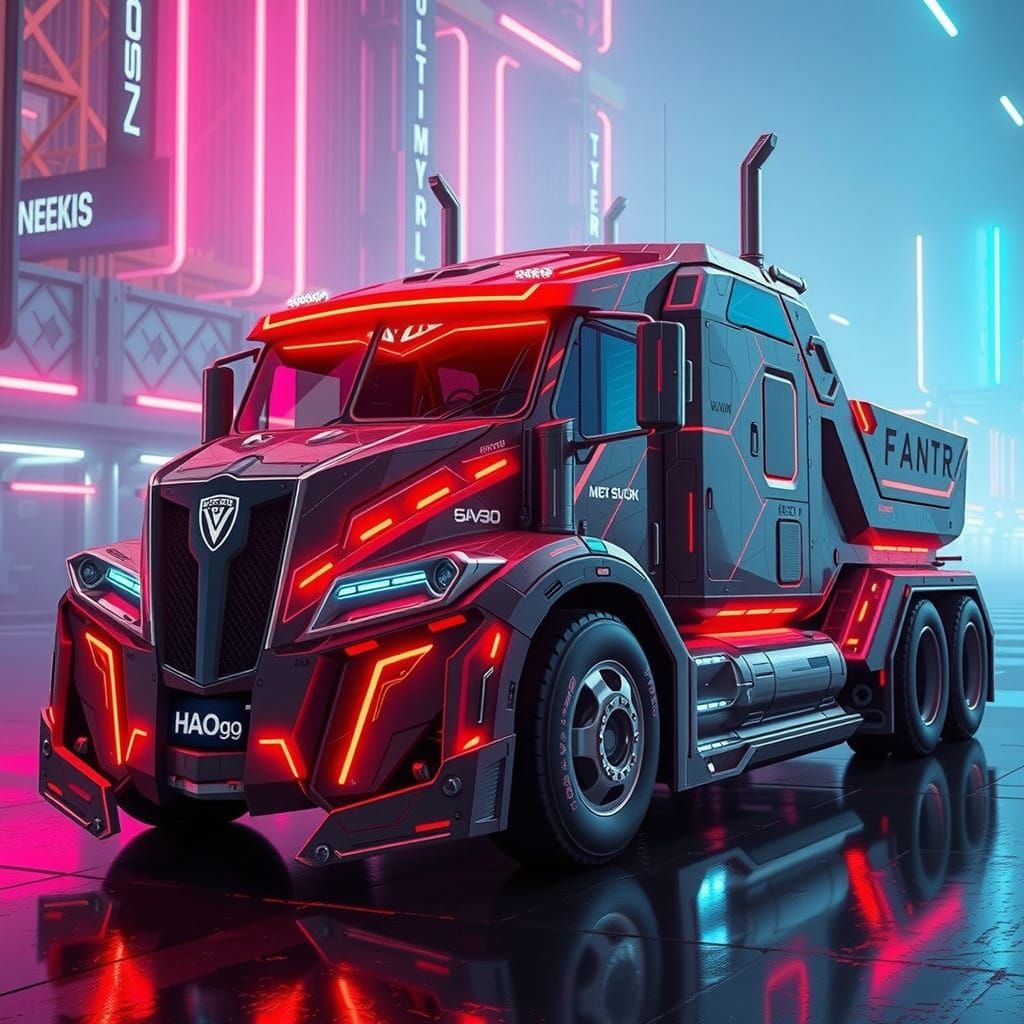 Cyberpunk Future Vehicle Design with Futuristic Geometric Pa...