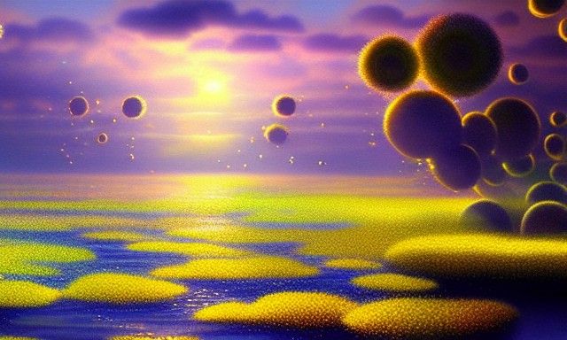 Dandelion Ocean: Renaissance-Inspired Digital Art