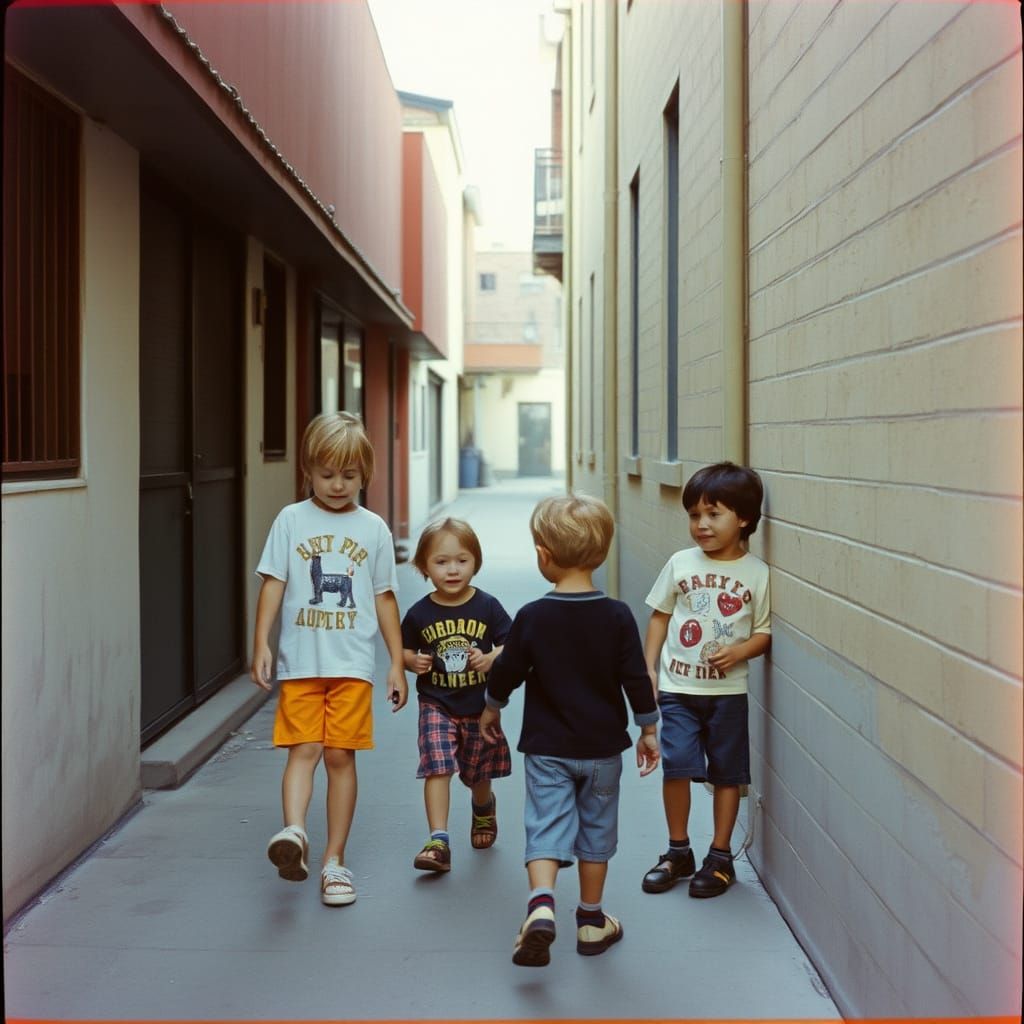 Nostalgic Children's Playground Scene in a Grainy 80s Color ...