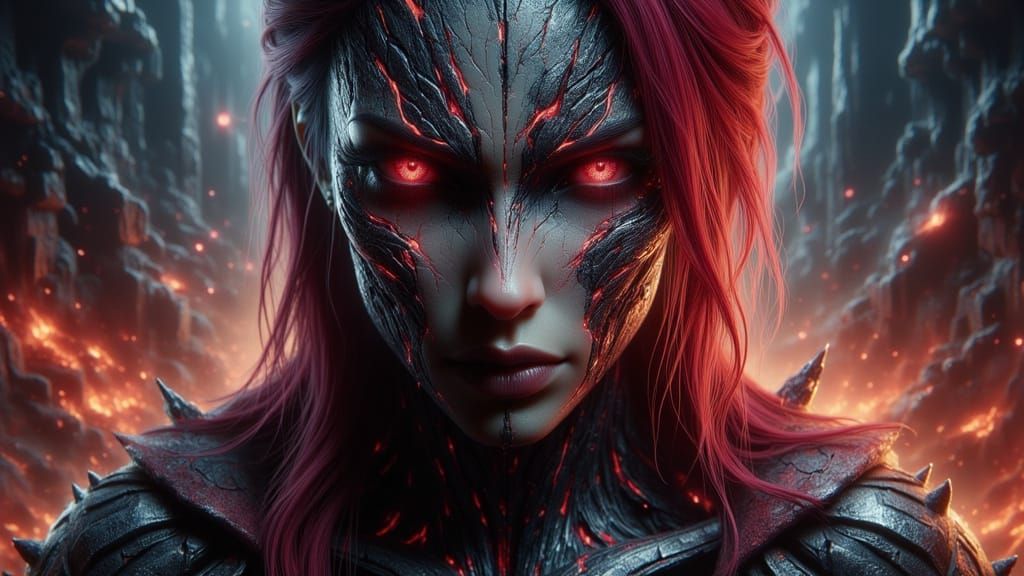 Skarlet: Masked Warrior in Dark Fantasy Style