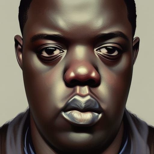Notorious BIG Portrait in Hyperdetailed Style
