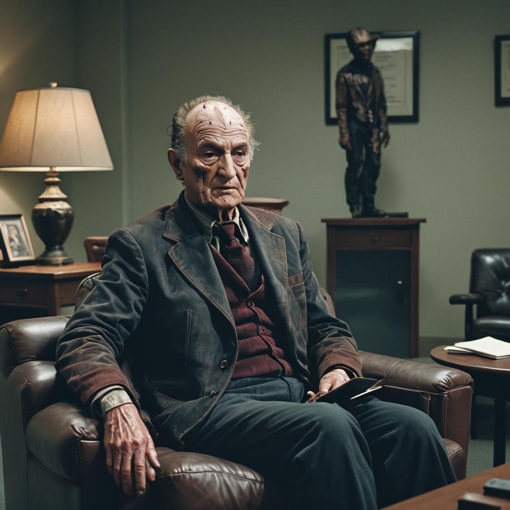 Freddy Krueger as Psychiatrist in Cinematic Film Still