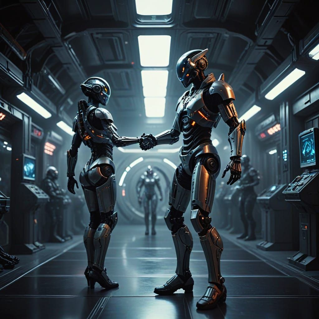 Cyborgs Dance a Futuristic Waltz in Space