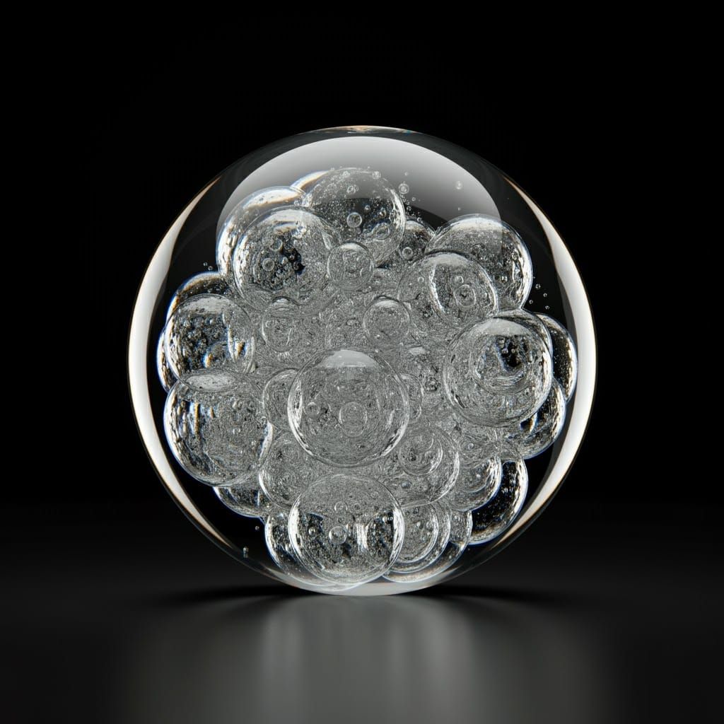 Crystal Sphere Suspended in Void: Hyperrealistic Render