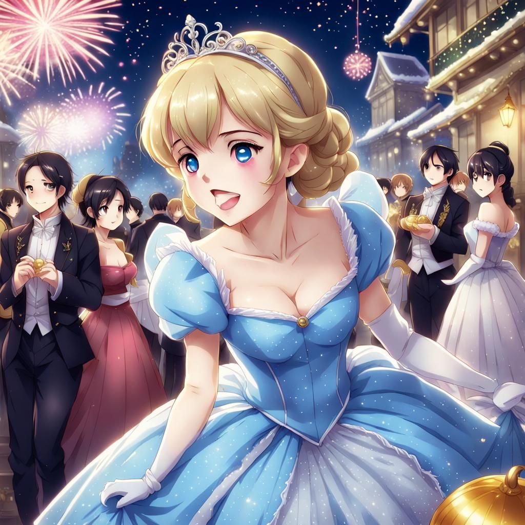 Cinderella Celebrates New Year in Anime Style